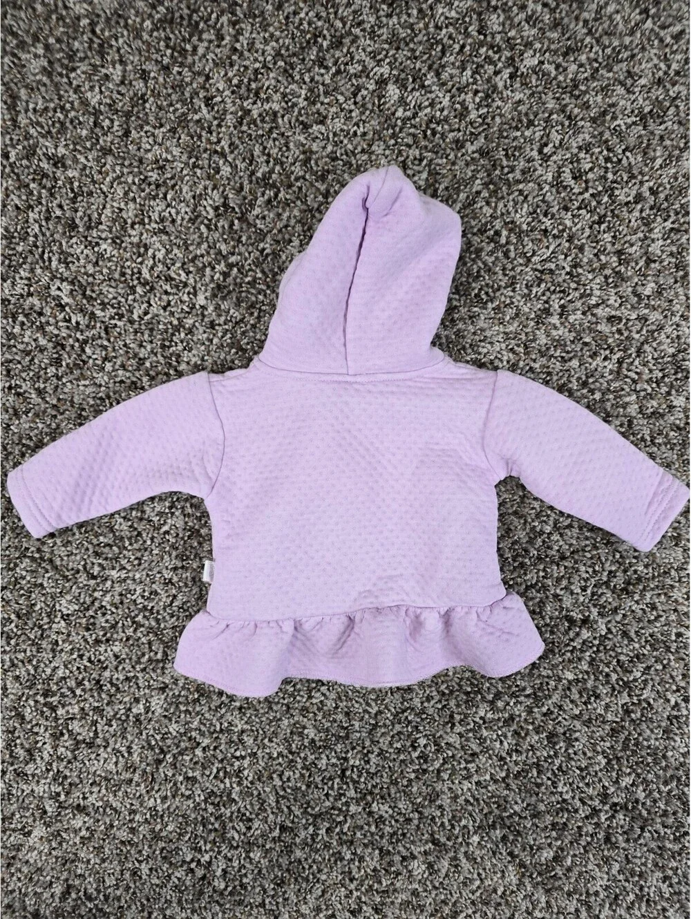Duck Duck Goose Baby Girls Sz 0-3M Zip Up Hooded Jacket Light Purple Hearts